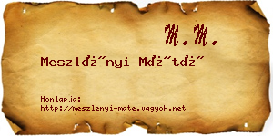 Meszlényi Máté névjegykártya